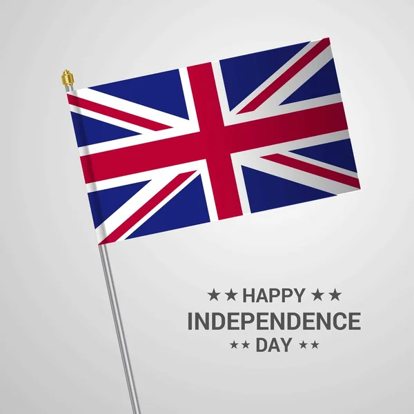 Reino Unido Día Independencia Diseño Tipográfico Con Vector Bandera — Archivo Imágenes Vectoriales