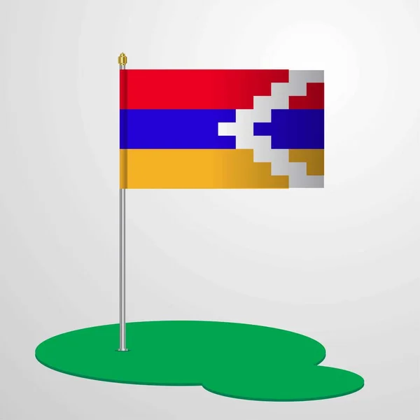 Nagorno Karabakh República Bandeira Pólo — Vetor de Stock