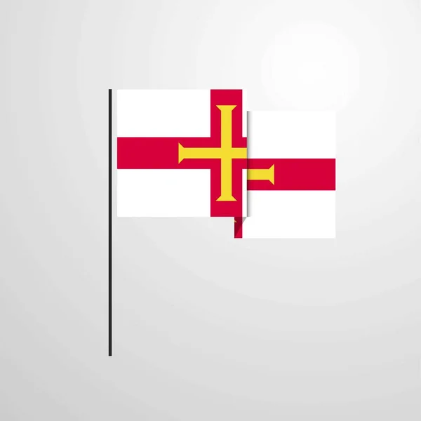 Guernsey Ondeando Vector Diseño Bandera — Vector de stock