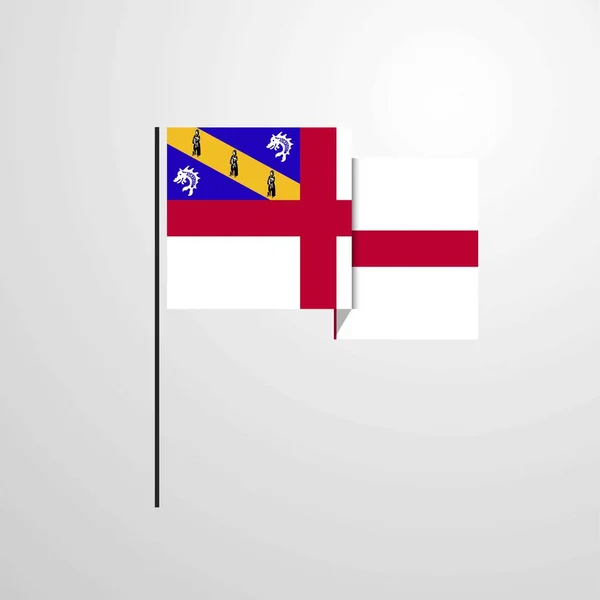 Herm Golvende Vlag Ontwerp Vector — Stockvector