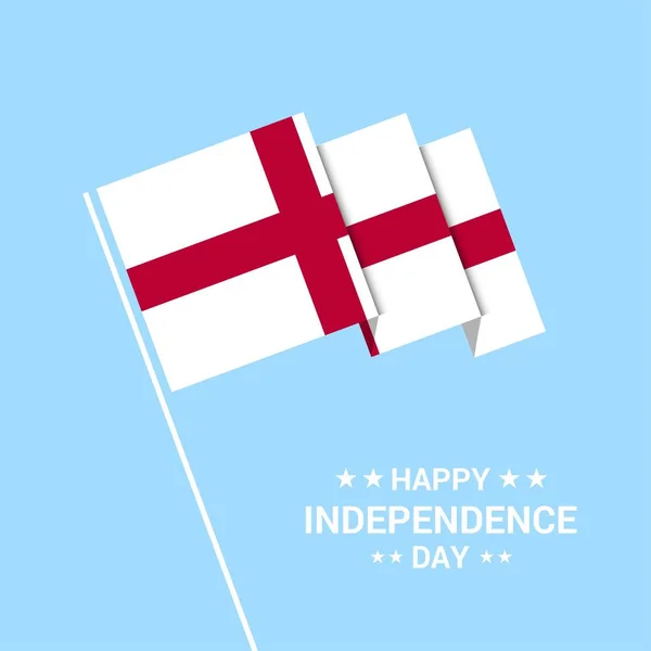 Inglaterra Día Independencia Diseño Tipográfico Con Vector Bandera — Archivo Imágenes Vectoriales
