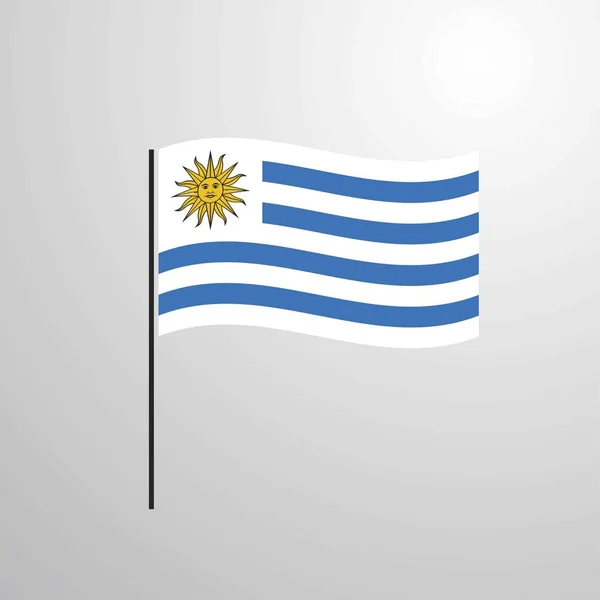 Uruguay Ondeando Bandera Vector Ilustración — Archivo Imágenes Vectoriales