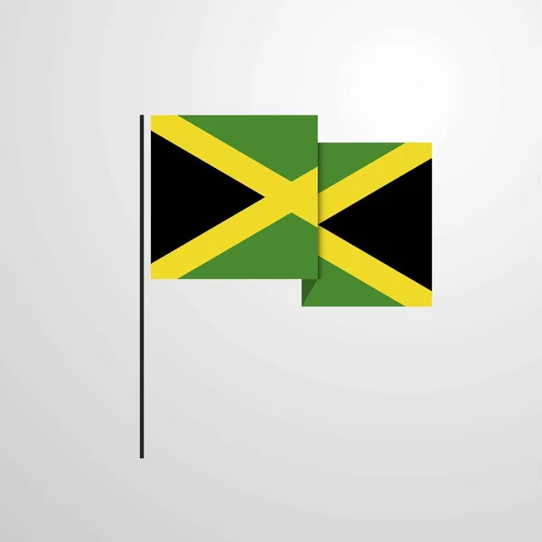 Jamaica Acenando Com Bandeira Vetor Design —  Vetores de Stock