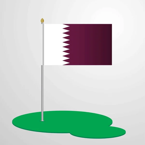 Qatar Fahnenmast Vektorabbildung — Stockvektor