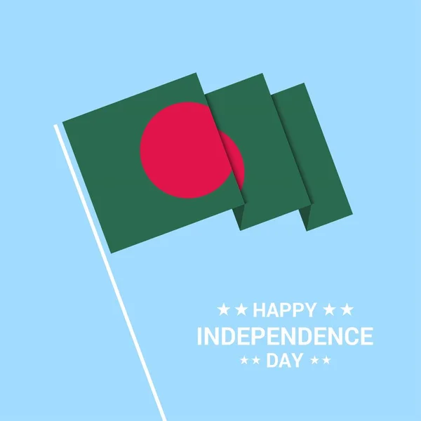 Bangladesh Jour Indépendance Conception Typographique Avec Vecteur Drapeau — Image vectorielle