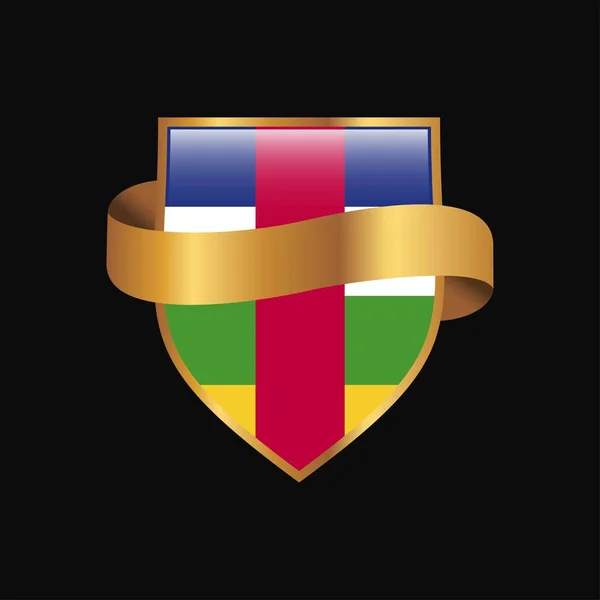 Bandiera Della Repubblica Centrafricana Golden Badge Design Vector — Vettoriale Stock