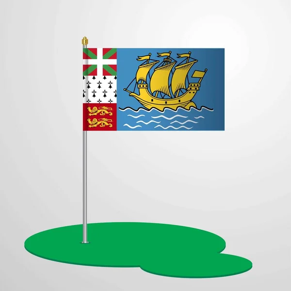 Maszt Flaga Saint Pierre Miquelon — Wektor stockowy