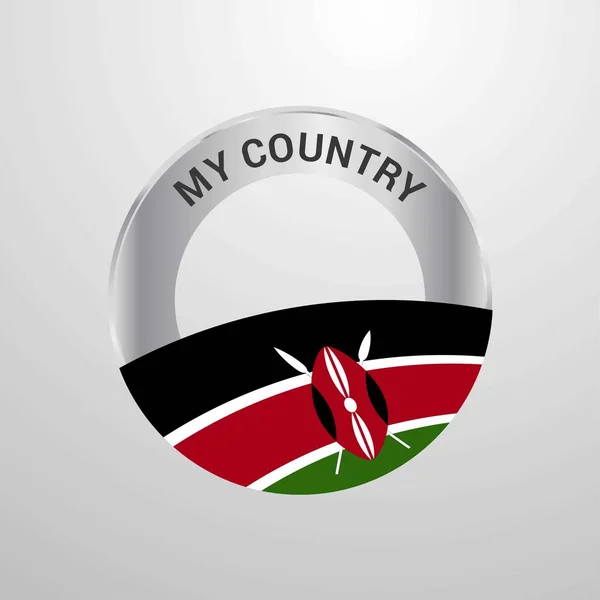 Meine Landesflagge Kenya Abzeichen — Stockvektor