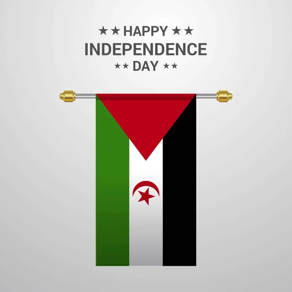 День Независимости Западной Сахары Фоне Флага — стоковый вектор
