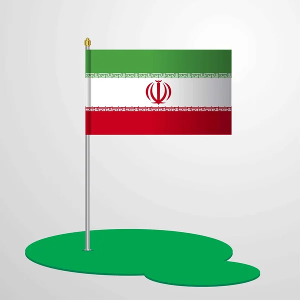 Iran Flag Pole Vectorillustratie — Stockvector