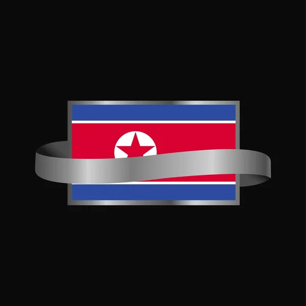 Coreia Bandeira Norte Design Faixa Fita —  Vetores de Stock