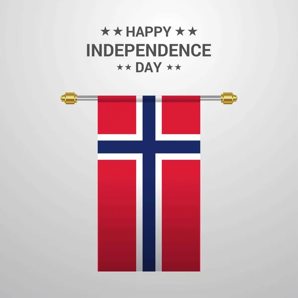 Dia Independência Noruega Pendurado Fundo Bandeira —  Vetores de Stock