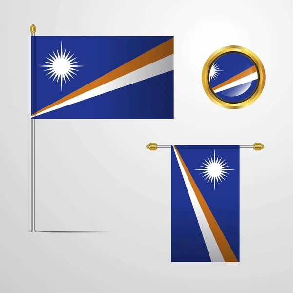 Ilustrasi Vektor Ikon Kepulauan Marshall - Stok Vektor