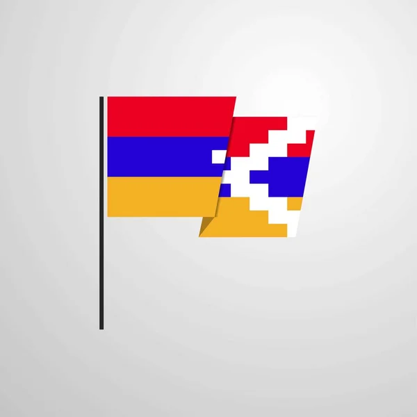 Republik Nagorno Karabach Schwenkt Flagge — Stockvektor