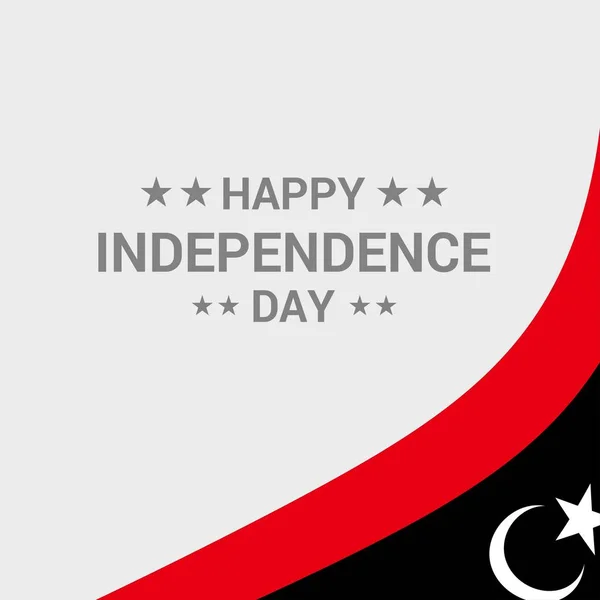 Líbia Dia Independência Tipografia Desenho Vetor Ilustração — Vetor de Stock