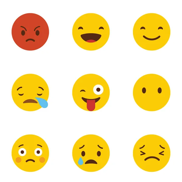 Emoji Symbol Setzen Design Vektor — Stockvektor