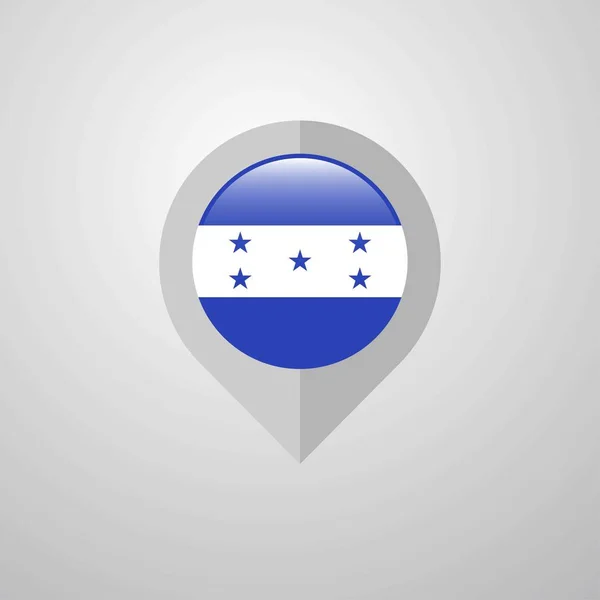 Mappa Indicatore Navigazione Con Vettore Progettazione Bandiera Honduras — Vettoriale Stock