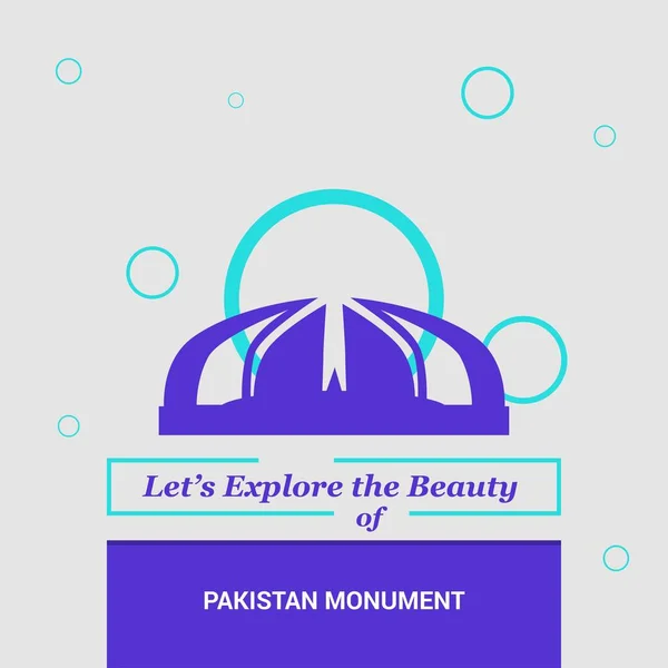 Exploremos Belleza Del Monumento Pakistán Islamabad Pakistán Monumentos Nacionales — Archivo Imágenes Vectoriales