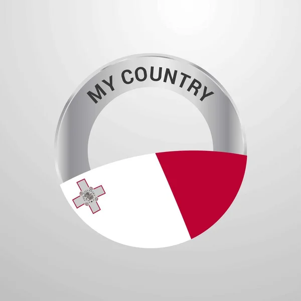 Моя Країна Прапор Мальти Бейдж — стоковий вектор