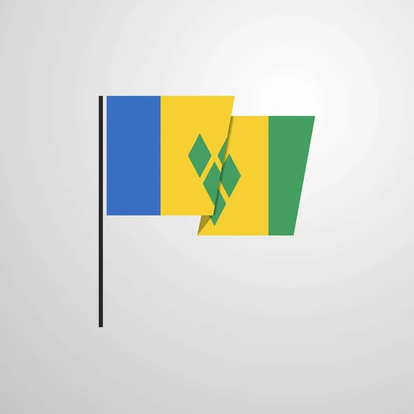 セントビン セントおよびグレナディーン諸島の旗を振ってデザイン ベクトル — ストックベクタ