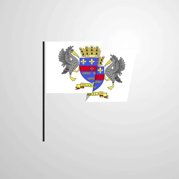 Сен Бартелемі Розмахуючи Векторний Прапор Дизайн — стоковий вектор