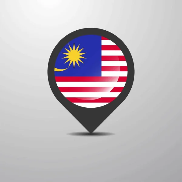 Malaysia Map Pin Vector Illustration — Stock Vector