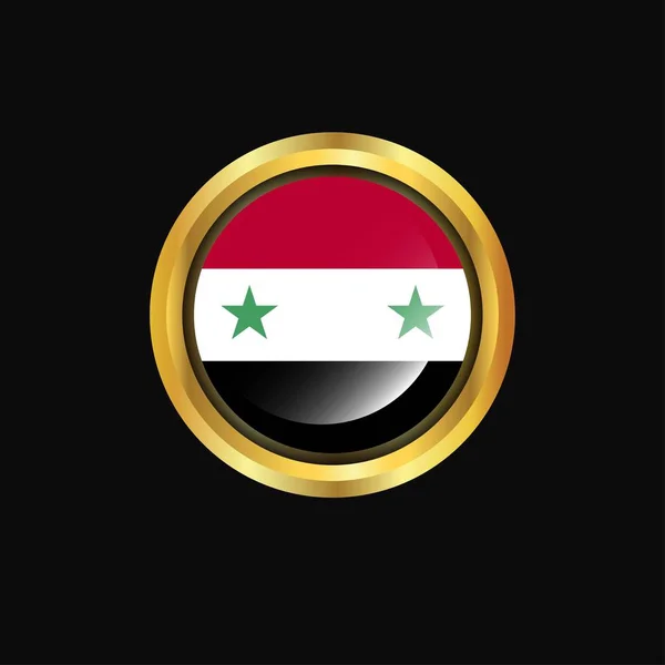 Syrien Flagge Goldener Knopf — Stockvektor