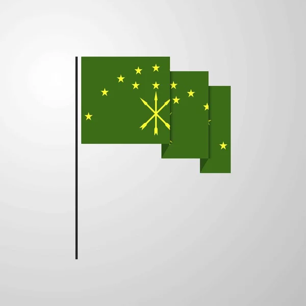 Adygea Agitant Drapeau Fond Créatif — Image vectorielle