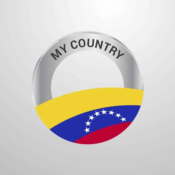 Venezuela Country Flag Badge — Stock Vector