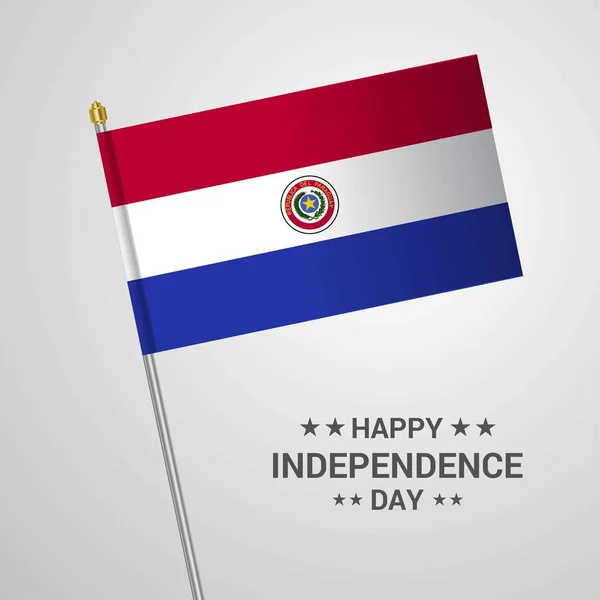 Paraguay Día Independencia Diseño Tipográfico Con Vector Bandera — Archivo Imágenes Vectoriales