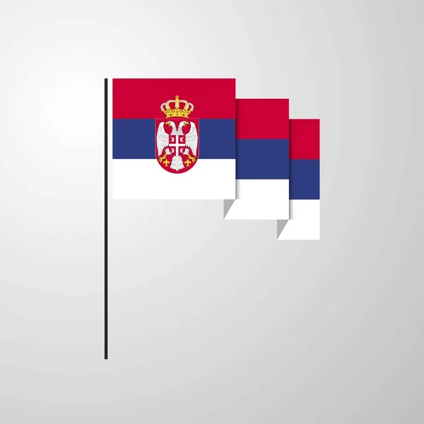 Serbia Ondeando Bandera Fondo Creativo — Archivo Imágenes Vectoriales