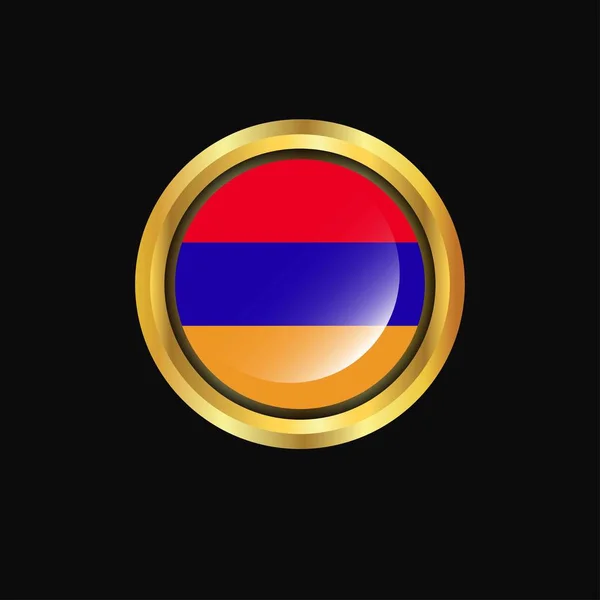 Armenien Flagge Goldener Knopf — Stockvektor