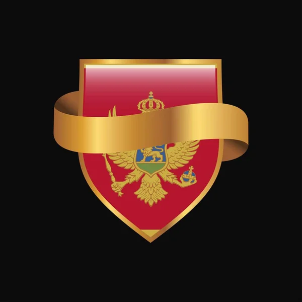 Прапор Чорногорії Золотий Знак Дизайн Вектор — стоковий вектор