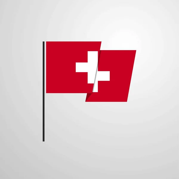 Svizzera Sventolando Bandiera Vettore Progettazione — Vettoriale Stock