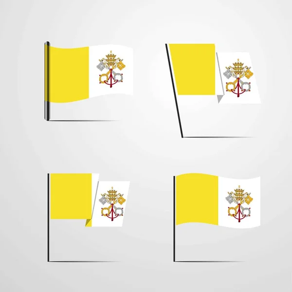 Vaticano Cidade Santa Bandeira Ícone Vetor Ilustração — Vetor de Stock