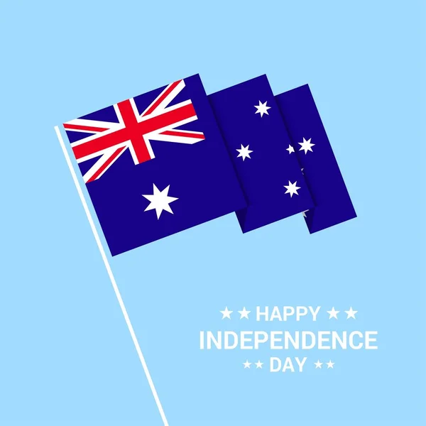 Australie Jour Indépendance Conception Typographique Avec Vecteur Drapeau — Image vectorielle