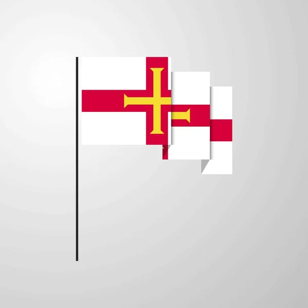 Guernsey Wapperende Vlag Creatieve Achtergrond — Stockvector