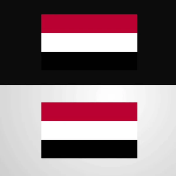 Desain Banner Yemen Flag - Stok Vektor