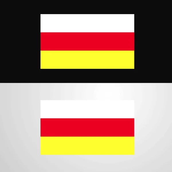 Desain Banner South Ossetia Flag - Stok Vektor