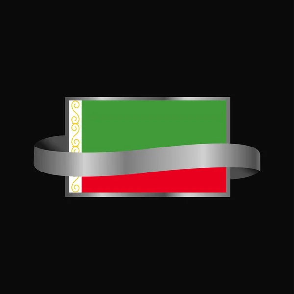 Checheno Bandeira República Design Banner Fita —  Vetores de Stock