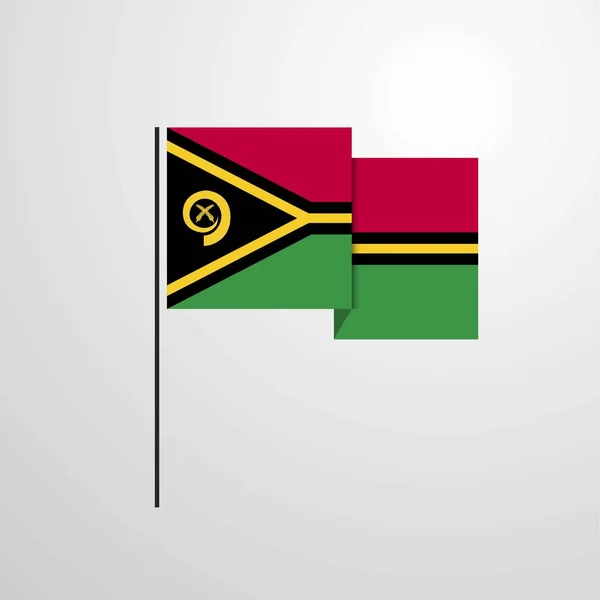 Βανουάτου Κυματίζει Σημαία Διανυσματική Σχεδίαση — Διανυσματικό Αρχείο