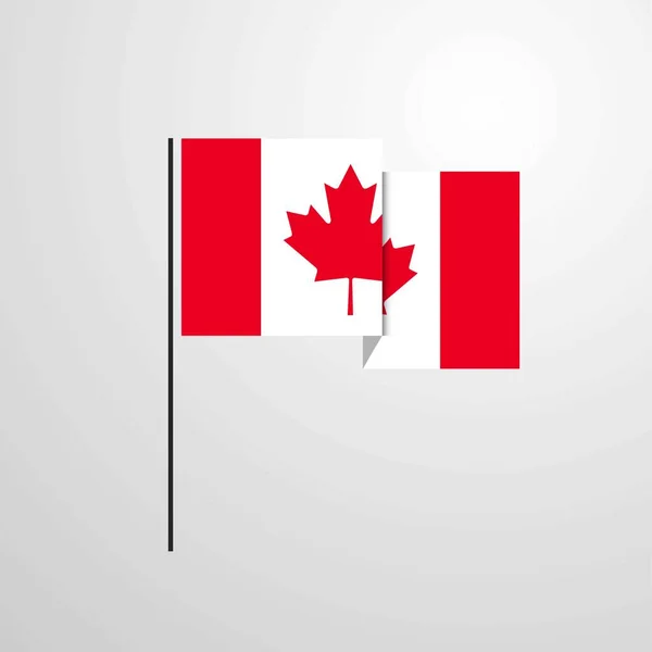 Canadá Ondeando Bandera Diseño Vector — Vector de stock
