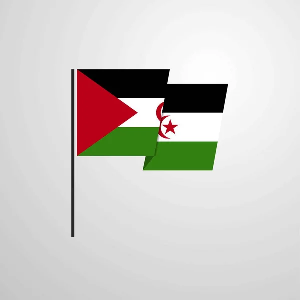 西撒哈拉挥舞旗帜设计向量 — 图库矢量图片