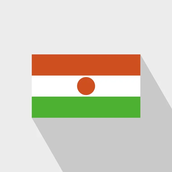 Nigers Flagga Long Shadow Design Vektor — Stock vektor