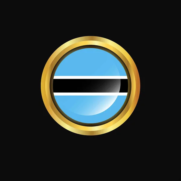 Botswana Bandera Botón Oro — Vector de stock