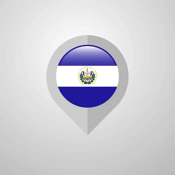 Mapa Ponteiro Navegação Com Bandeira Salvador Vetor Design —  Vetores de Stock