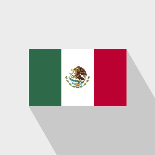 México Bandera Long Shadow Vector Diseño — Vector de stock