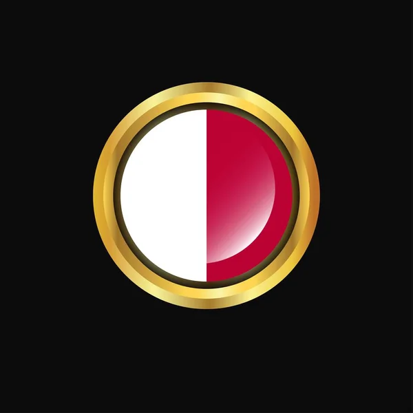 マルタの旗ゴールデン ボタン — ストックベクタ