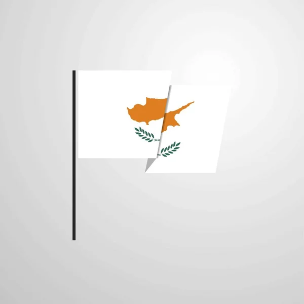 Cyprus Waving Flag Design Vector — Stock Vector