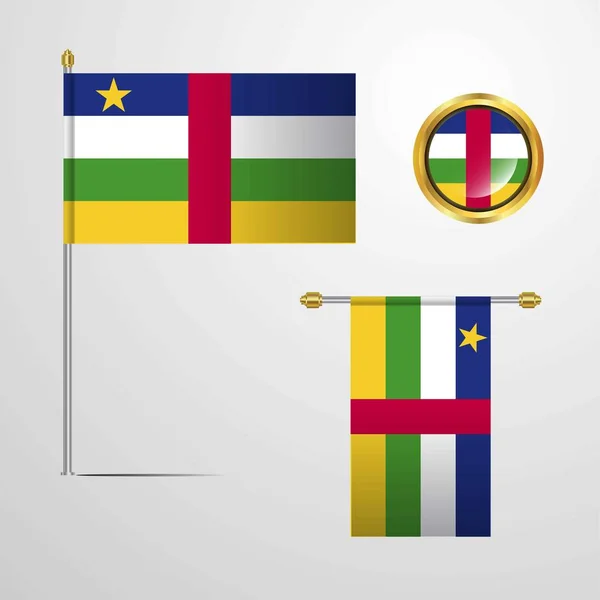 Icono Bandera República Centroafricana Vector Ilustración — Vector de stock